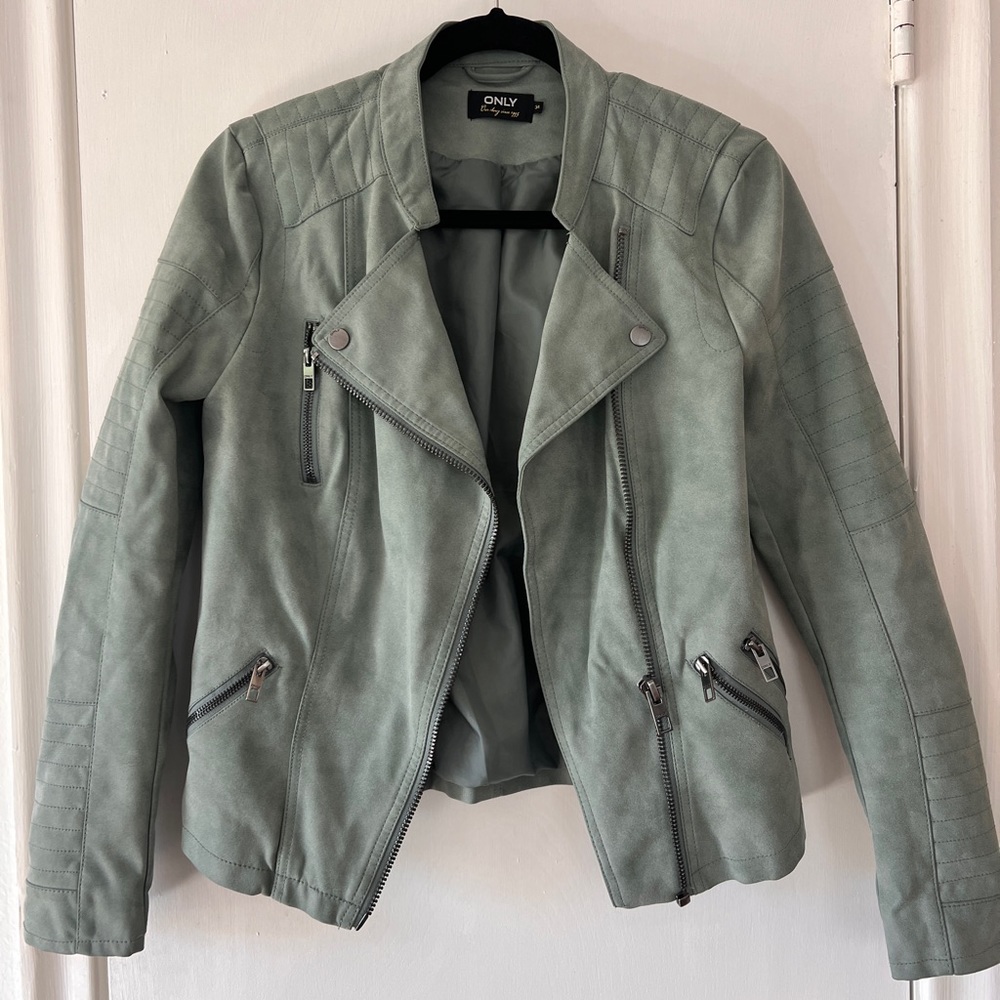 Faux leather biker jacket